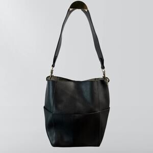 Shiraleah Chicago Black Vegan Leather Bucket Style Shoulder Bag Purse